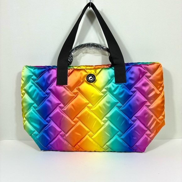 Kurt Geiger London Ombre Rainbow Quilted Shopper Bag Open Miscellaneous NWT - Picture 9 of 16